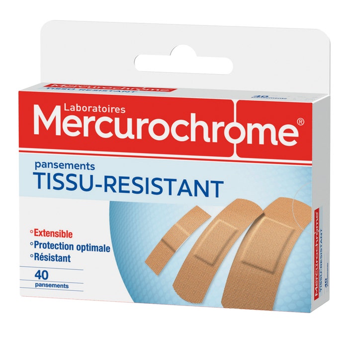 Fabric Resistant Plasters x40 Mercurochrome