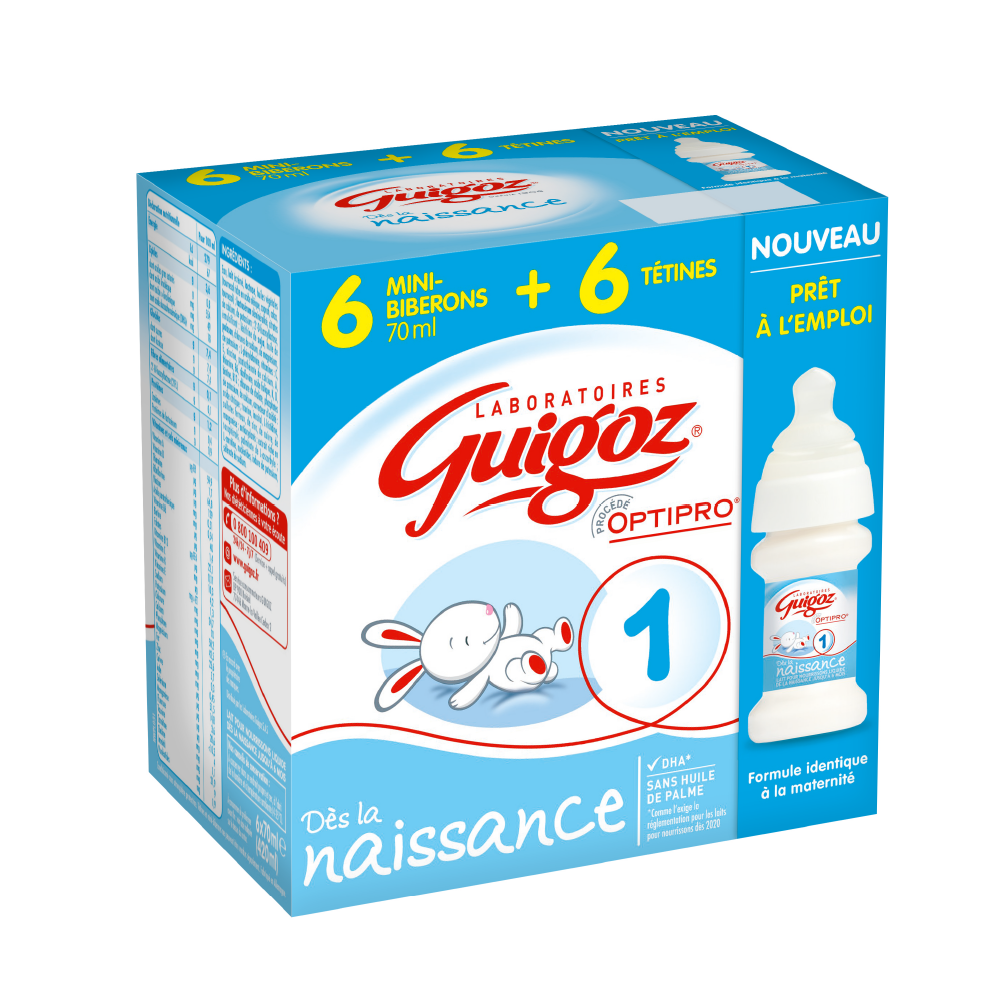 Guigoz 1 Baby From 0 To 6 Months 4 Bottles X 70ml