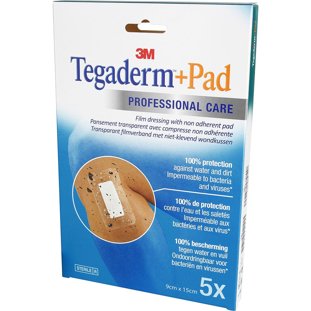 3M Tegaderm Pad Film Plasters 9cm X 15cm x5