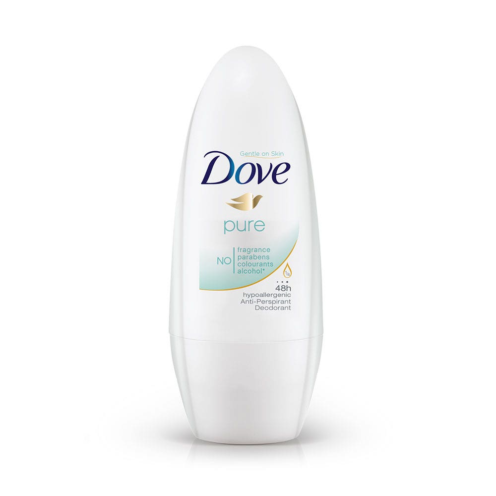 Dove Pure Deodorant Roll-on Fragrance Free 50ml
