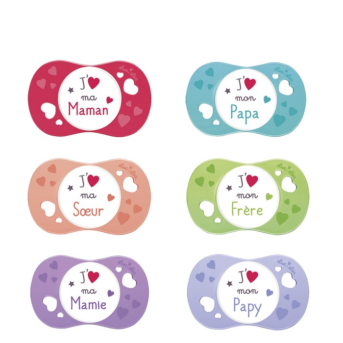 Luc Et Lea Symetrical Silicone Pacifier Collection J'aime From 6 Months