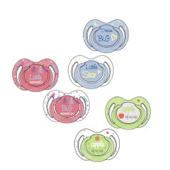 Nuby Silicone soothers Little Moments Night 0-6 Months X2