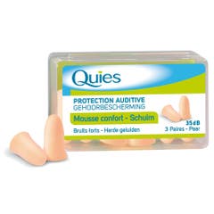Quies Quieshear Protection Comfort Foam 35db 3 Pairs Flesh Colour