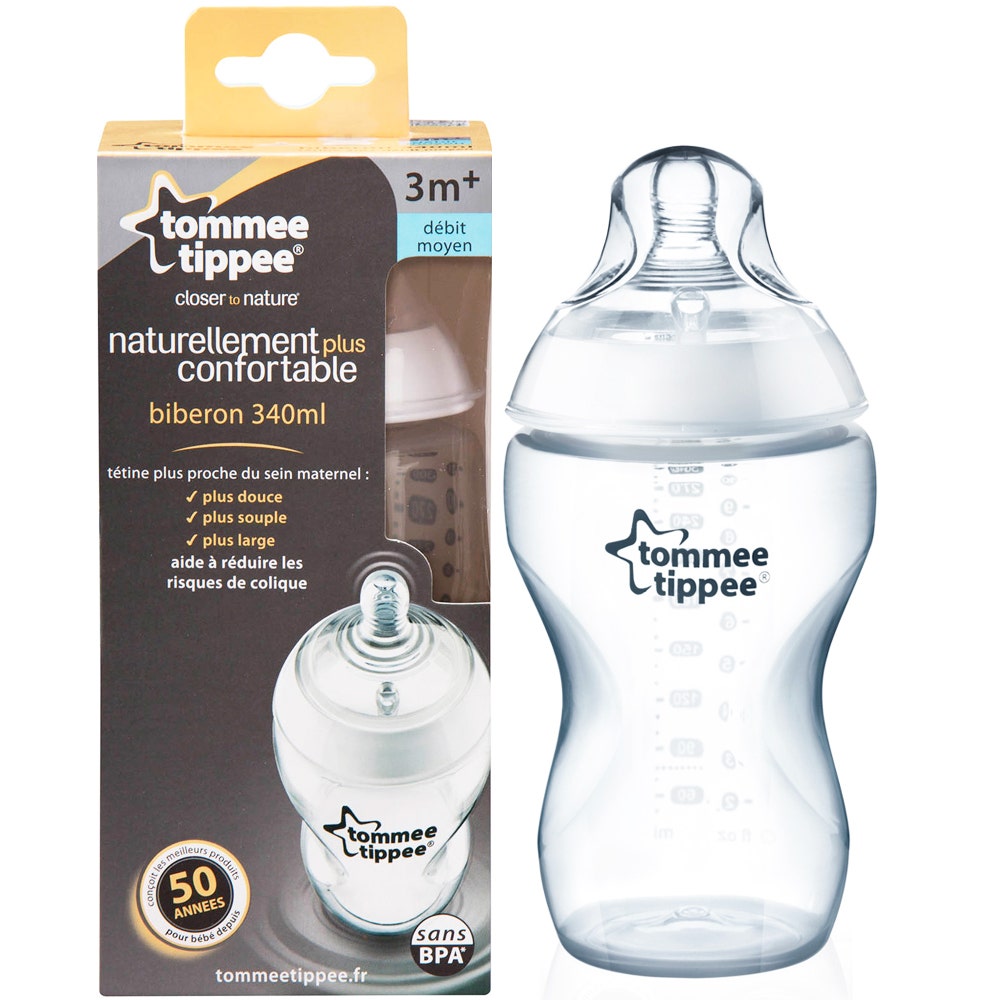 Tommee Tippee Closer To Nature Baby Bottle Medium Flow From 3 Months 340 ml