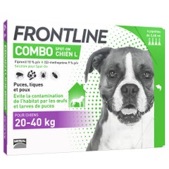 Frontline Combo Spot-on L Dog 20- 4 Pipettes 4 Pipettes de 2,68ml