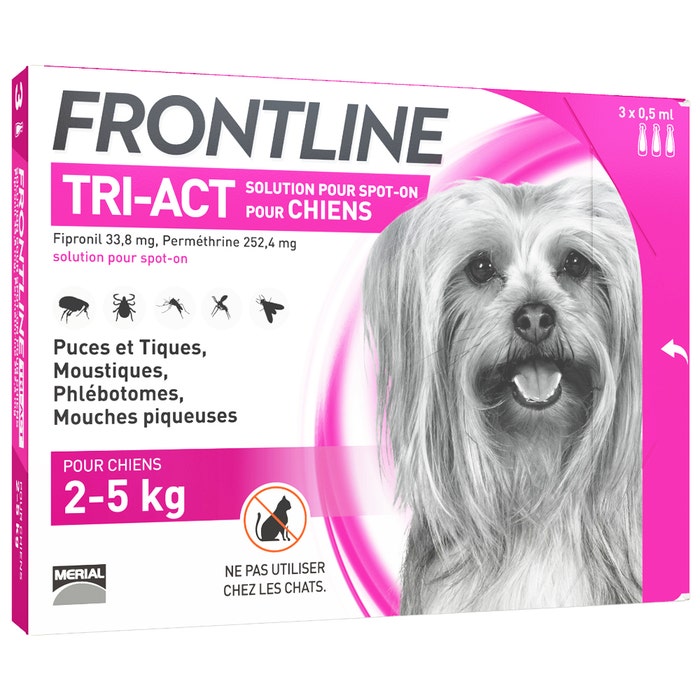 Tri-act Dogs 2 / 3 Pipettes / 3 Pipettes de 0,5ml Frontline