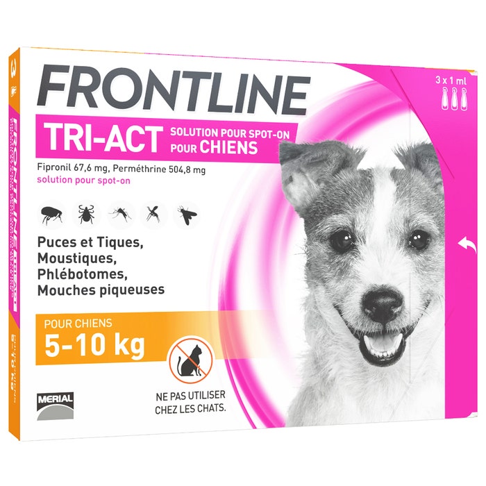 Tri-act Dogs 5 To Pipettes X3 3 Pipettes de 1ml Frontline