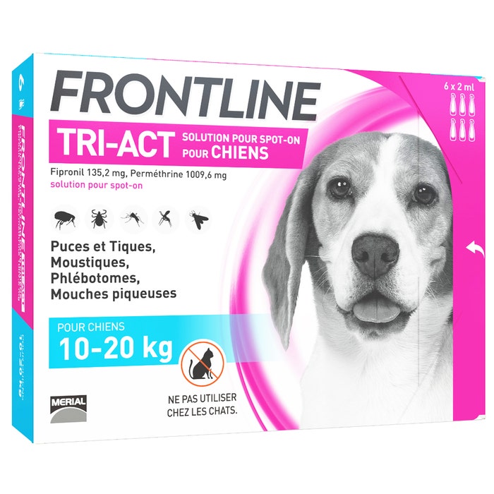 Tri-act Dogs 10 / 6 Pipettes / 6 Pipettes de 1ml Frontline