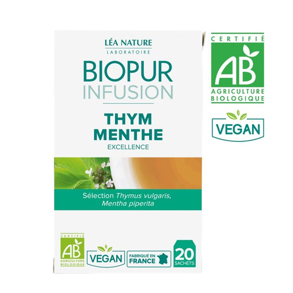 Biopur Organic Thyme And Mint Infusion X 20 Bags