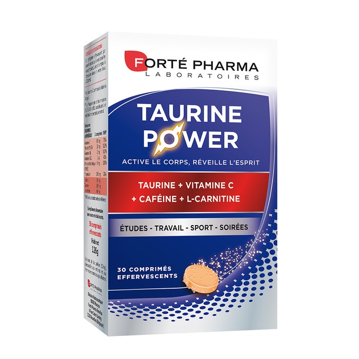 Taurine Power Energy X 30 Effervescent Tablets Forté Pharma