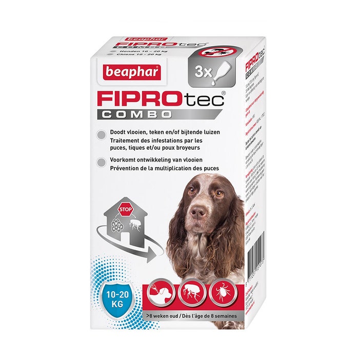 Beaphar Fiprotec Combo Parasite Pipettes For Dogs Medium 10 A 20 kg