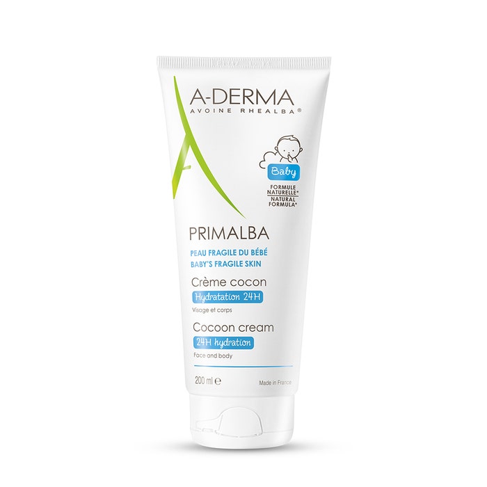 A-Derma Primalba Cocoon Hydrating Cream 24hr Sensitive Skins PEAUX FRAGILES DU BEBE 200ml