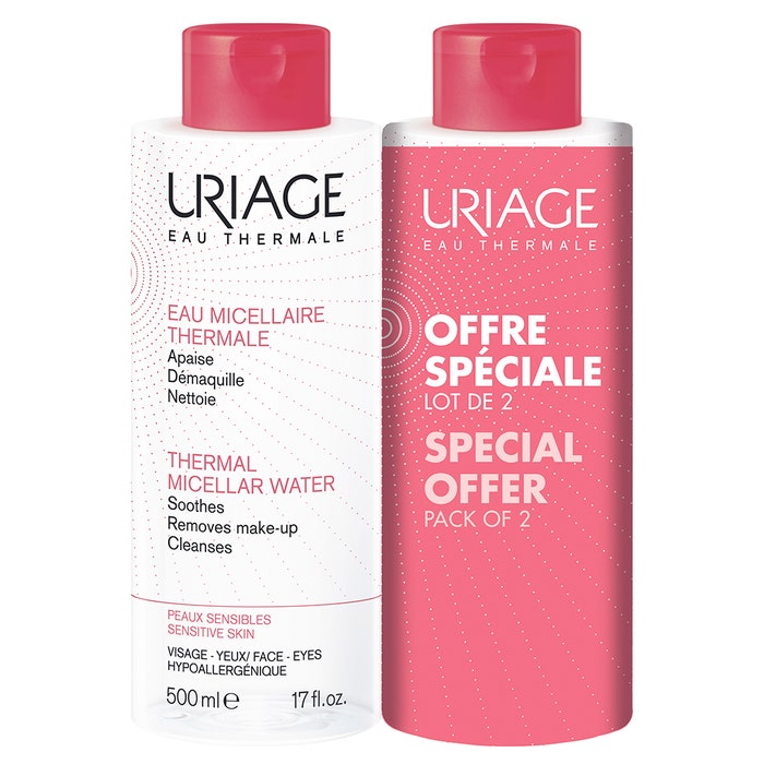 Thermal Micellar Wate Sensitive Skins 2x500ml Hygiène visage Uriage