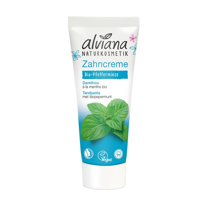Toothpaste With Organic Mint 75ml Dentifrice Alviana