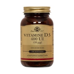 Solgar Vitamine D3 400ui X 250 Capsules Défenses immunitaires