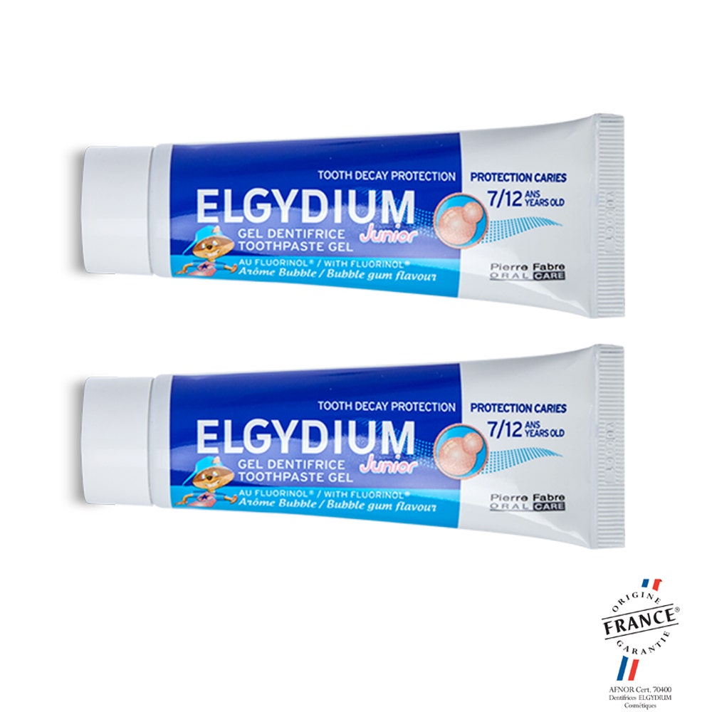 Elgydium Fluorinol Junior Bubblegum toothpaste age 712 2x50ml Easypara