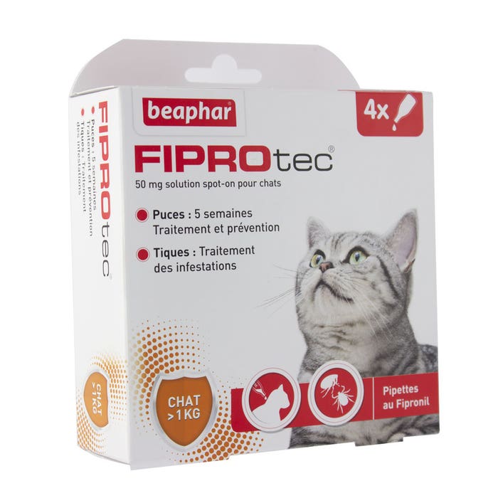 Beaphar Fiprotec Fipronil Cat Pest Control Pipettes Plus 1kg