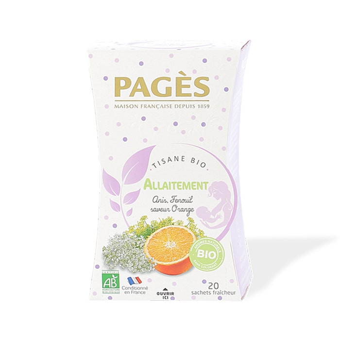 Organic Breastfeeding Herbal Tea 20 tea bags Pagès