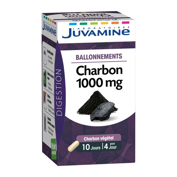 Charcoal X 40 Capsules 1000mg Juvamine