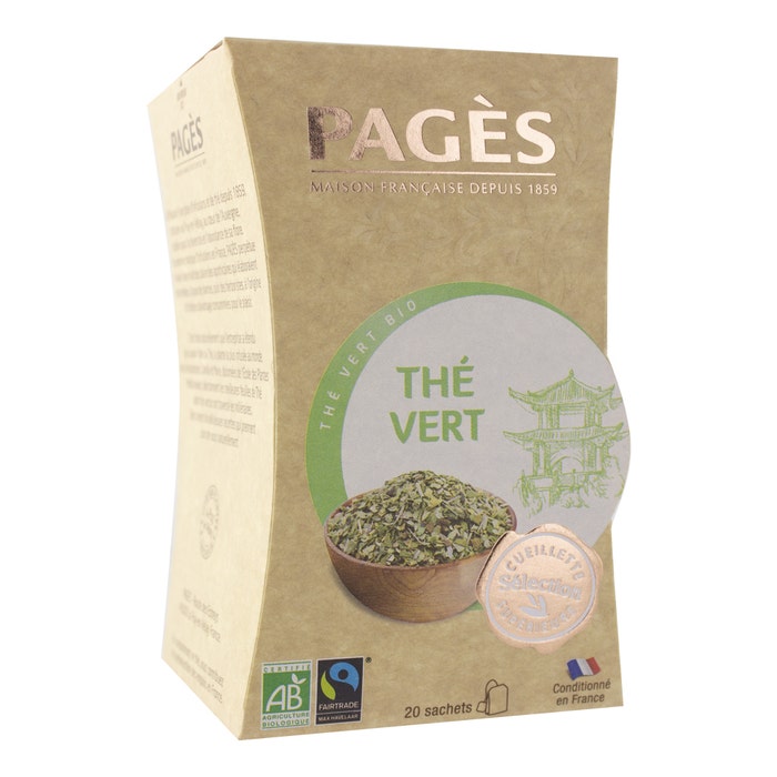 Organic Green Tea 20 teabags Pagès
