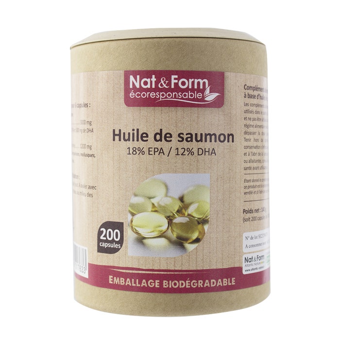 Nat&Form Organic Salmon Oil 200 Capsules Nat&form Ecoresponsables 200 Capsules