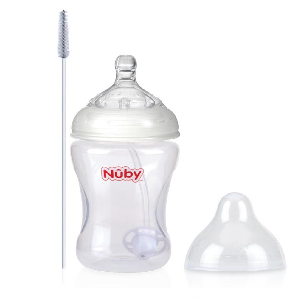 Nuby Anti-reflux Anti-colic Feeding Bottle With Straw 360° Months Plus  240ml