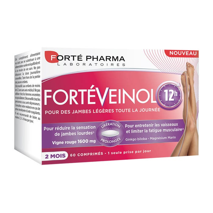 Forté Pharma Forté Veinol Forteveinol 12h 60 Tablets Muscle Fatigue 60 comprimés à Libération prolongée