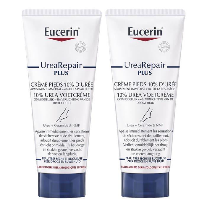 Repairing Foot Cream 10% Urea 2x100ml UreaRepair Plus Dry and Rough Skin Eucerin
