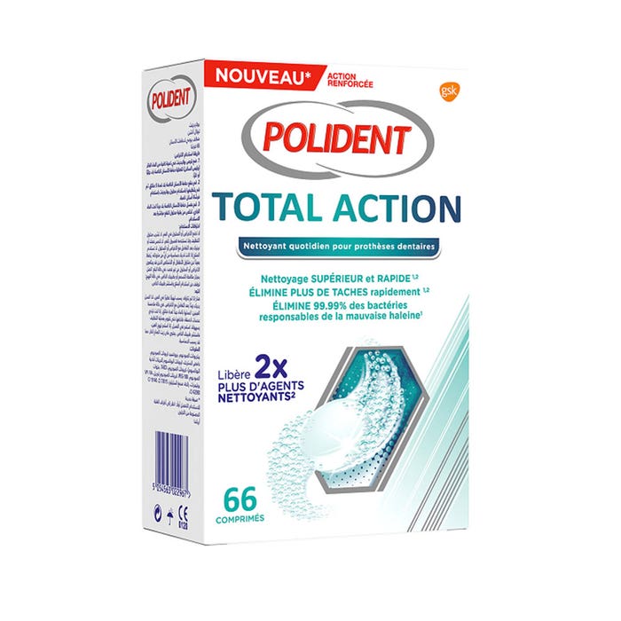 Cleansing For Dental Appliances X66 Total Action Tablets Polident