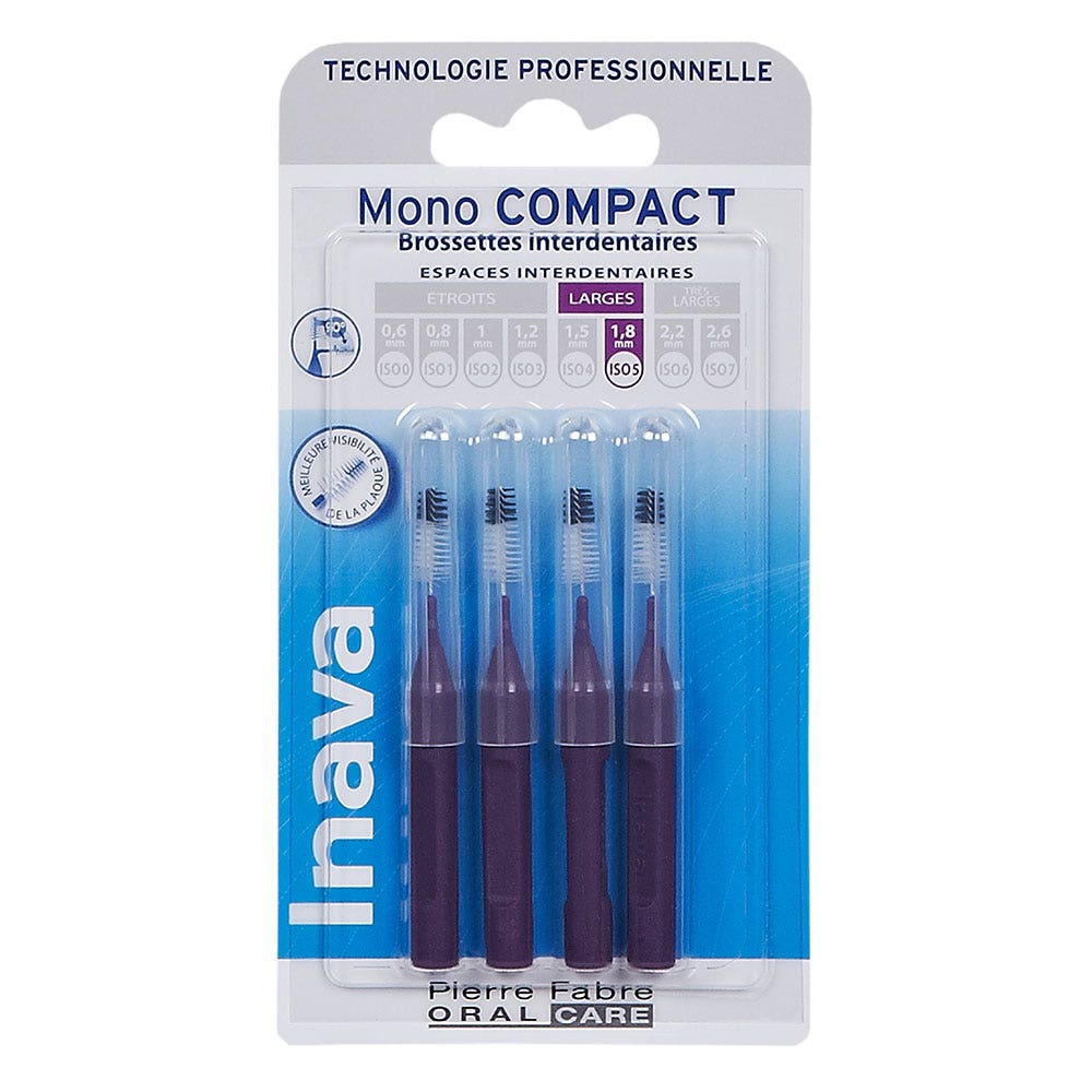 Inava Mono Compact Interdental Brushettes 1.8mm Violet X4