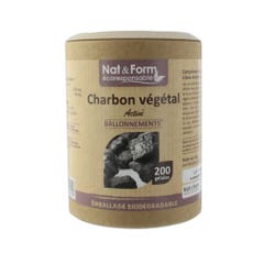Nat&Form Vegetable Charcoal 200 Bloating Gelules Nat&amp;Form