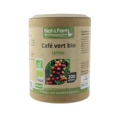 Nat&Form Organic Green Coffee 200 Capsules Caffeine Nat&form