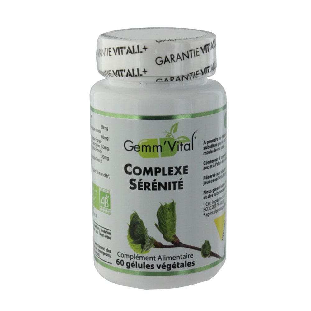 Vit'All+ Complexe Serenite Bio 60 Capsules Gemmotherapie + 60 Gélules