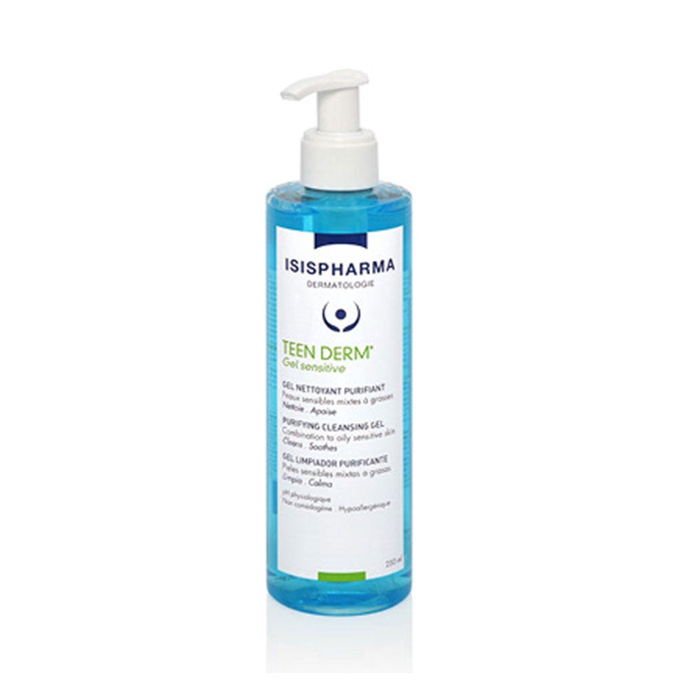 Isispharma Teen Derm Purifying Cleansing Gel Sensitive Skin Combination Oily Skin 250ml