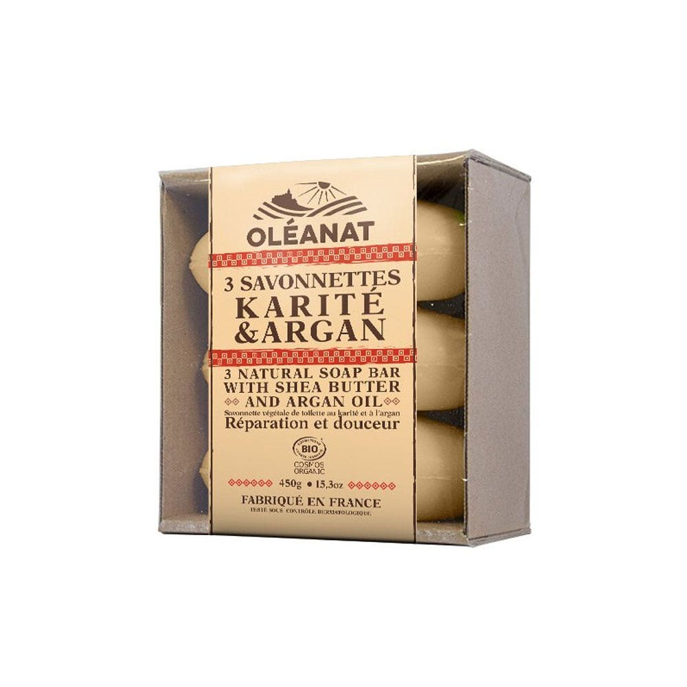 Oleanat Karite Argane Bio Karite D'afrique Soap Bars 3x150g