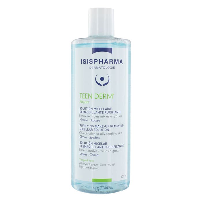 Aqua Purifying Micellar Solution for Combination to Oily Skin 400ml Teen Derm Isispharma