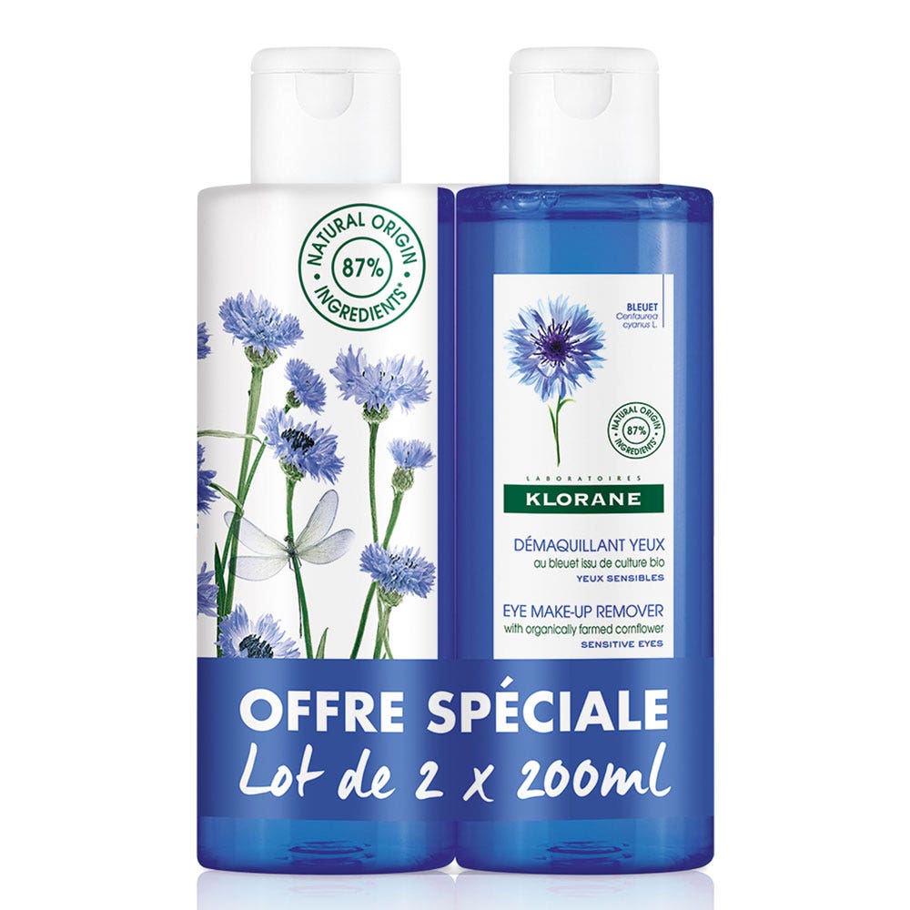 Klorane Cornflower Eye Makeup Remover Cornflower Ritual 2x200ml Easypara