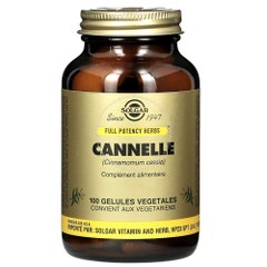 Solgar Cinnamon X 100 Vegetable Capsules Cardiovasculaire Digestion 100 Gelules Vegetales