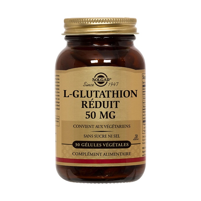 Solgar L-glutathion 30 Capsules Glutathion Detox Antioxydant 50mg