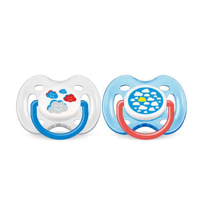 Decorated Orthodontic Silicone Pacifiers 0-6 Months X2 Avent