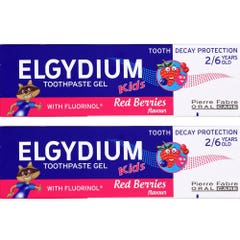 Elgydium Kids toothpaste 3-6 years red berry with fluorinol 2x50ml