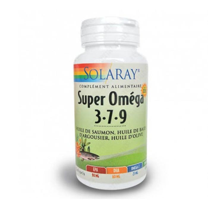 Super Omegas 3,7,9 With Vitamin D 60 Capsules Solaray