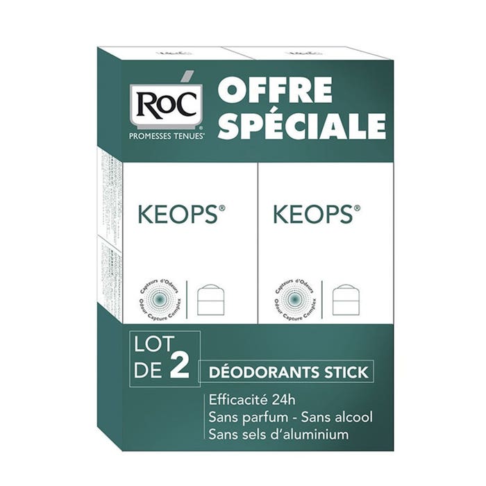 Roc Keops Keops Deodorant Stick Moderate Perspiration Moderate Perspiration 2x40ml