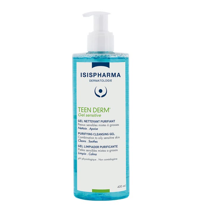 Purifying Cleansing Gel 400ml Teen Derm Sensitive Mixed To Oily Skin Isispharma
