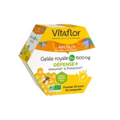 Vitaflor Organic Royal Jelly X 20 Phials Defense+ 1500mg
