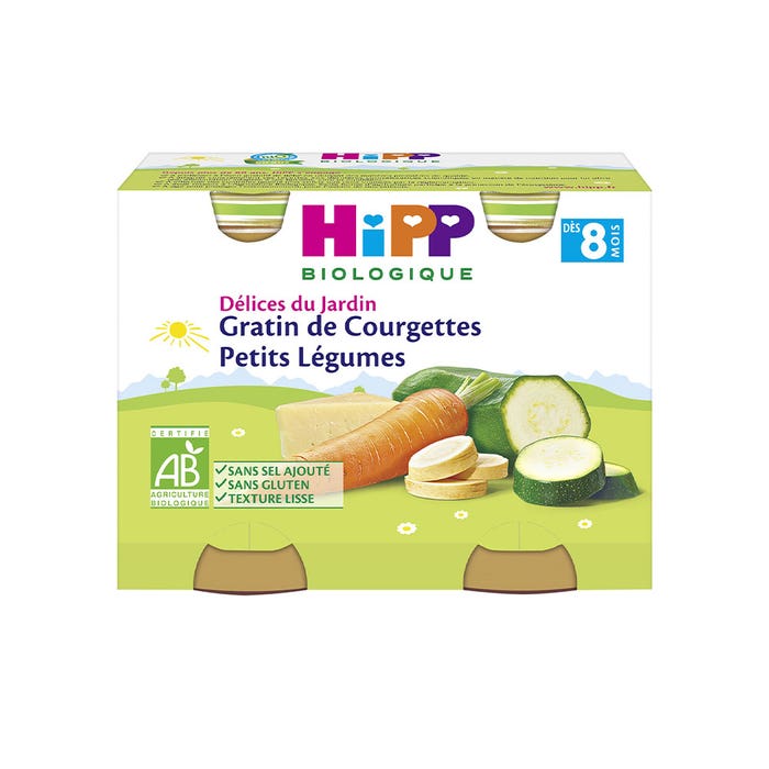 Hipp Delices Du Jardin Baby Food Organic Grated Zucchini From 8 Months 2x190g