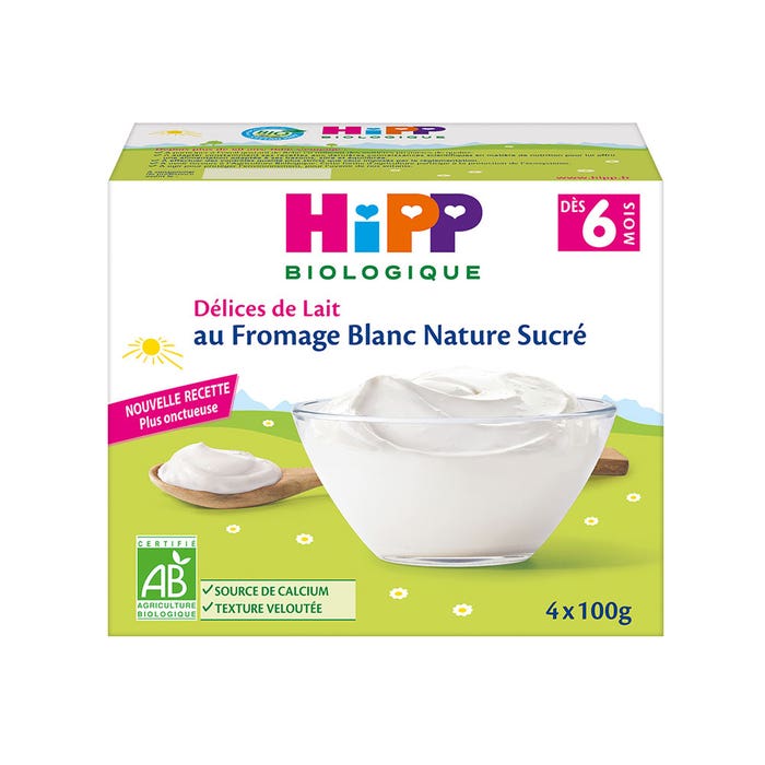 Hipp Delices De Lait With Organic Cream And Sugar From 6 Months 4x100g