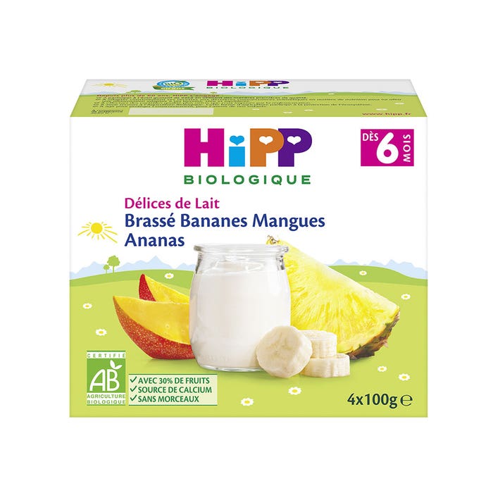 Hipp Delices De Lait Organic Yoghurt From 6 Months 4x100g