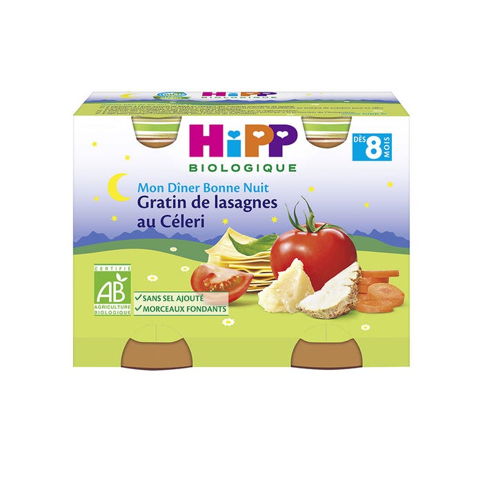 Hipp Mon Diner Bonne Nuit Organic Baby Food From 8 Months 2x190g