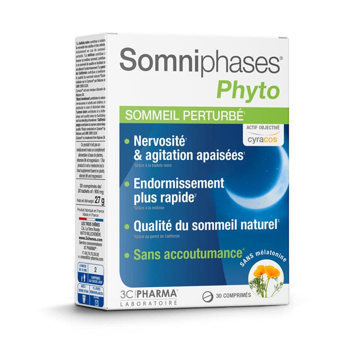 3C Pharma Somniphases Phyto peaceful sleep x 30 tablets